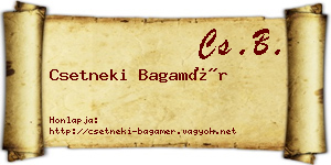Csetneki Bagamér névjegykártya